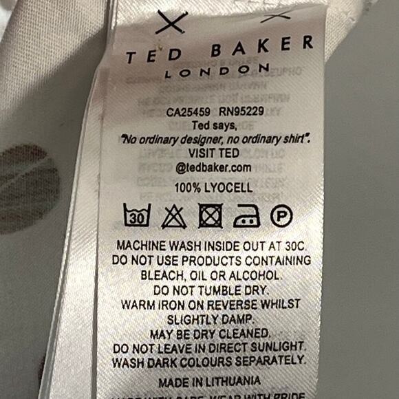 Ted Baker London Men Shorts Sleeve Button Up Collared Shirts Polka dots Size 4 M - Picture 7 of 10